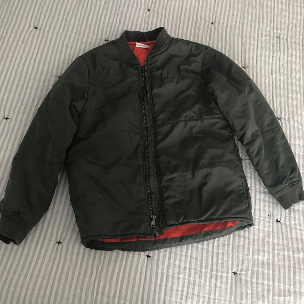 Crazy 8 Boys Puffer Bomber Olive Green Mid-weight Jacket Coat Size M (7-8)